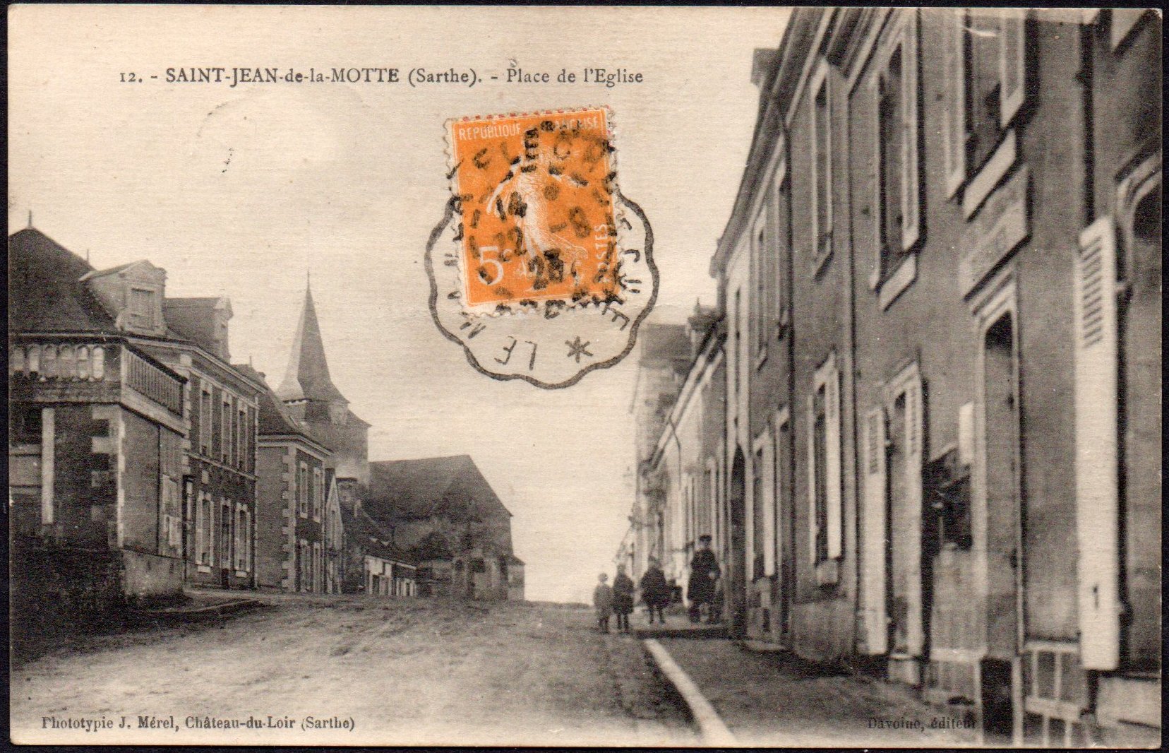 Courrier-Convoyeur-Ligne Le Mans à La Fleche 1927 - tramway - Saint-Jean-de-la-Motte February 1927